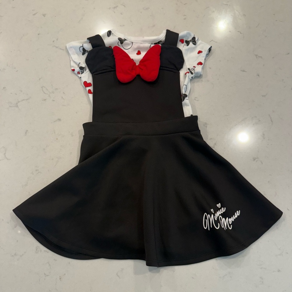Black Minnie Mouse Dress with Red Bow